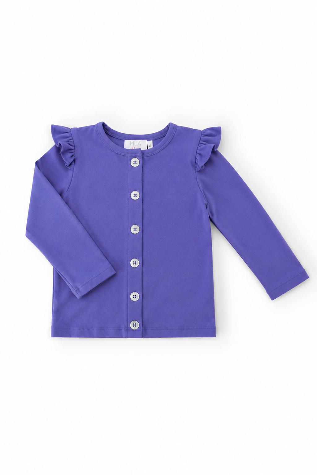 Periwinkle Ruffle Cardigan-Mila & Rose ®