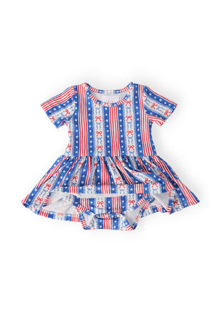 All-American Girl S/S Twirl Bodysuit-Mila & Rose ®