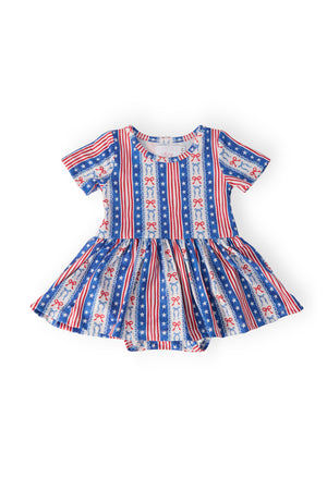 All-American Girl S/S Twirl Bodysuit-Mila & Rose ®