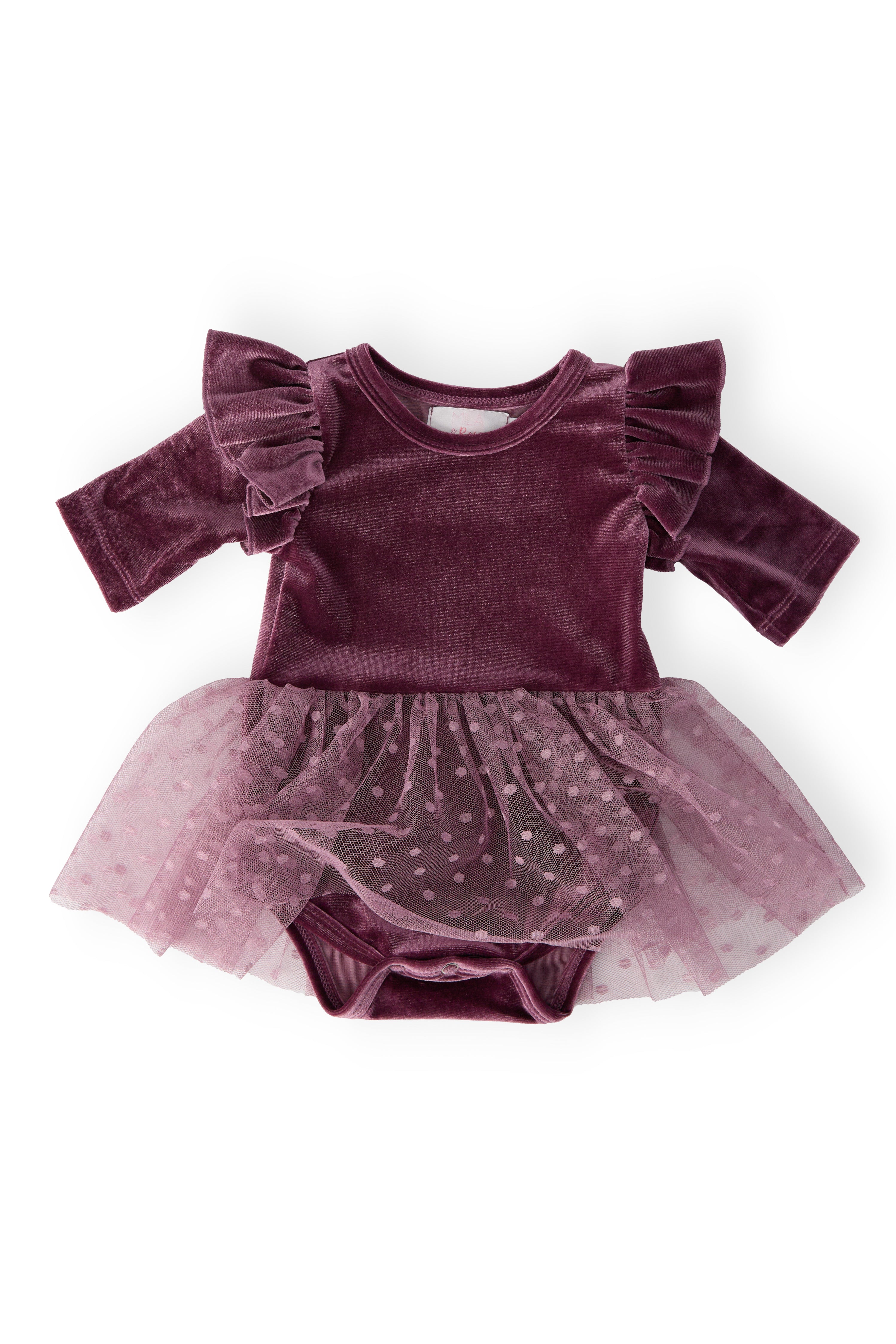 Amethyst Velvet Tutu Bodysuit-Mila & Rose ®