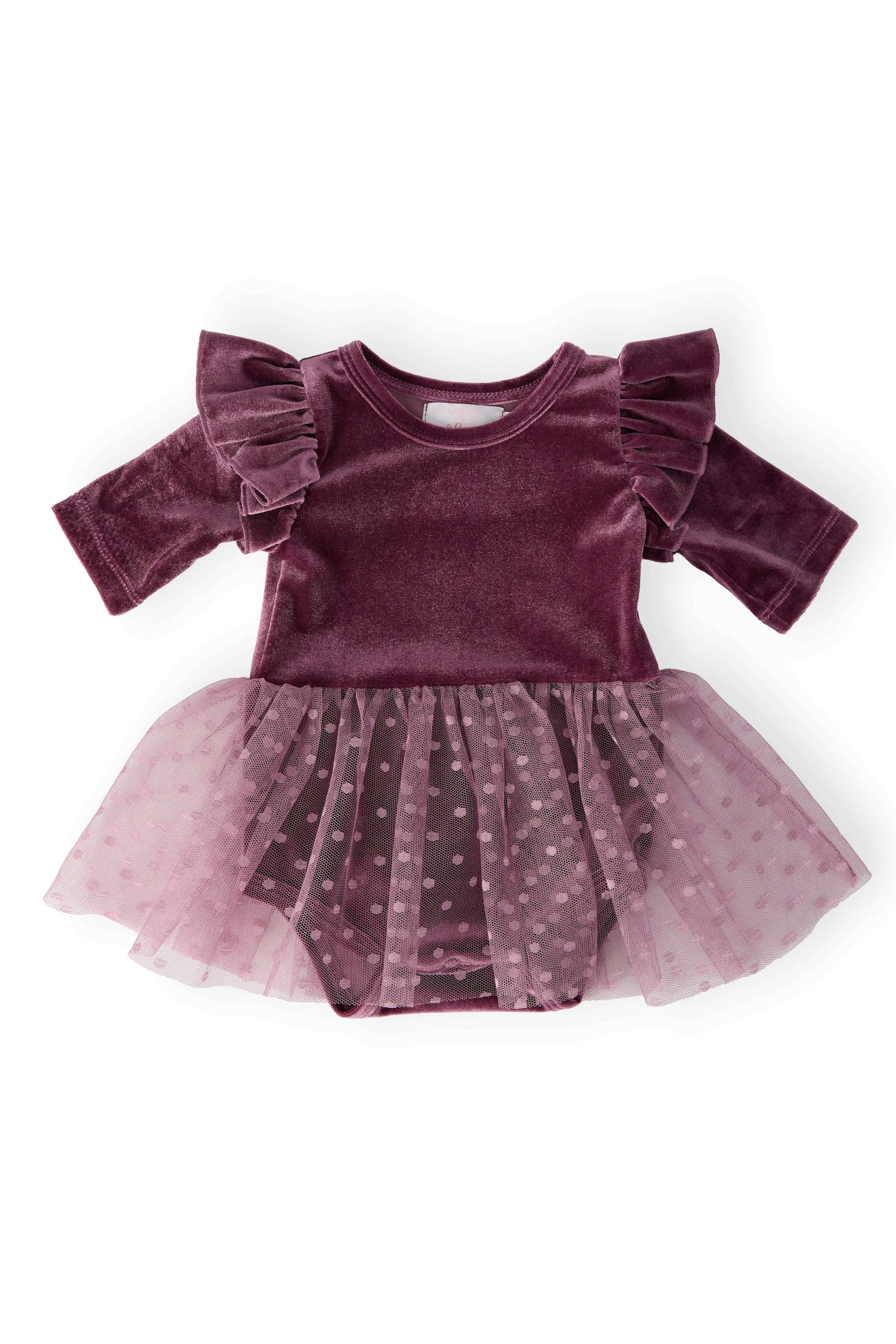 Amethyst Velvet Tutu Bodysuit-Mila & Rose ®