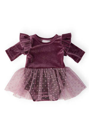 Amethyst Velvet Tutu Bodysuit-Mila & Rose ®