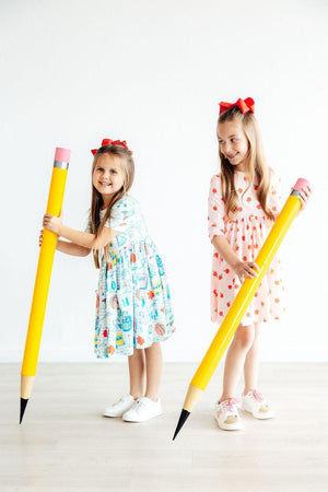An Apple a Day 3/4 Sleeve Pocket Twirl Dress-Mila & Rose ®