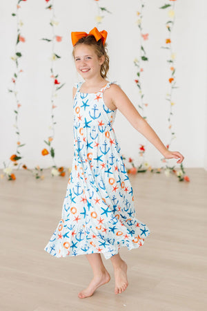 Anchors Away Ruffle Maxi Dress-Mila & Rose ®