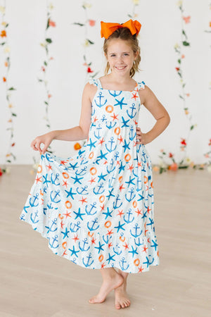 Anchors Away Ruffle Maxi Dress-Mila & Rose ®