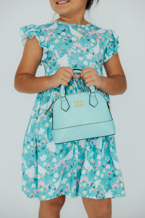 Aqua Glitter Girl's Crossbody Purse-Mila & Rose ®