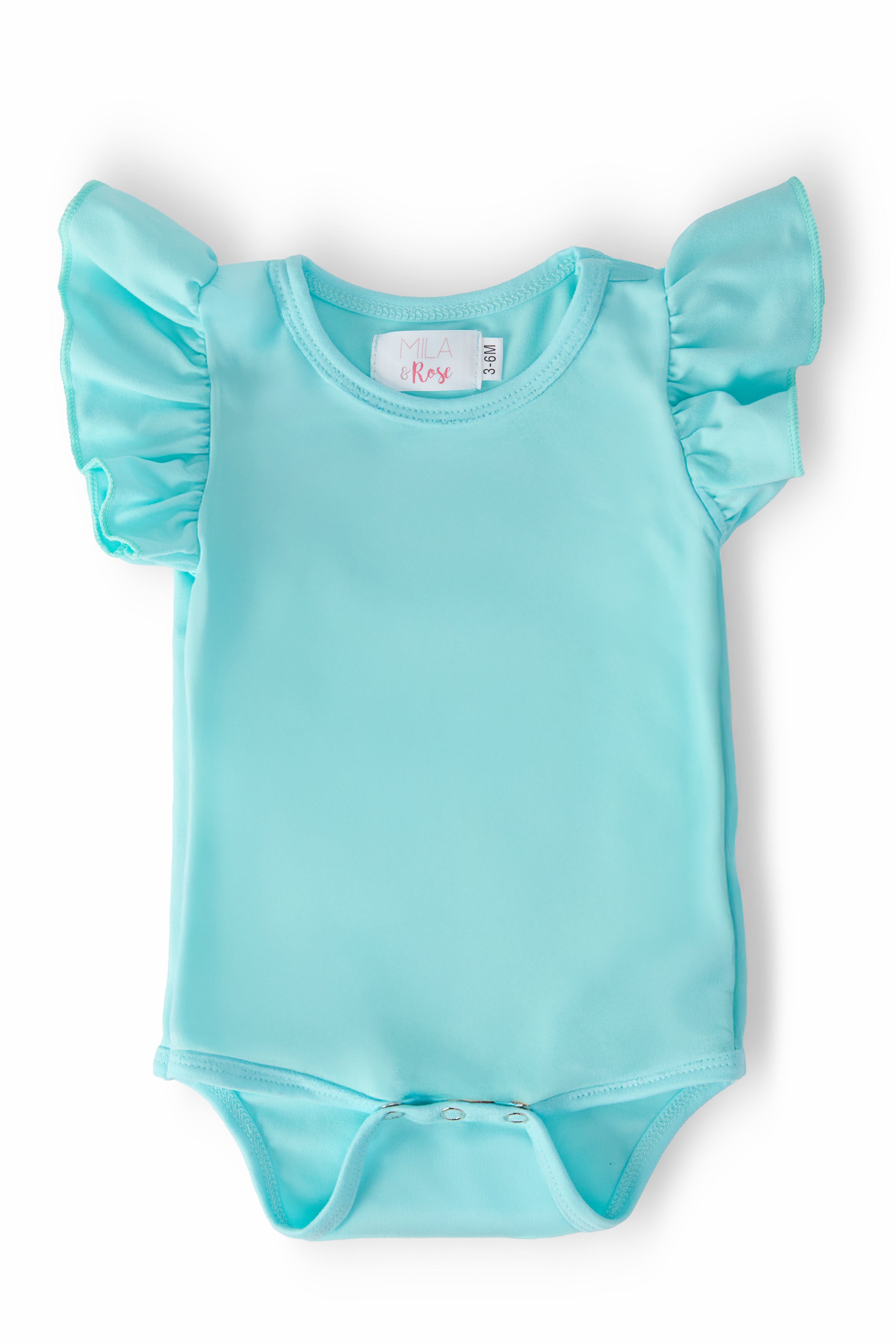 Aqua S/S Flutter Bodysuit-Mila & Rose ®