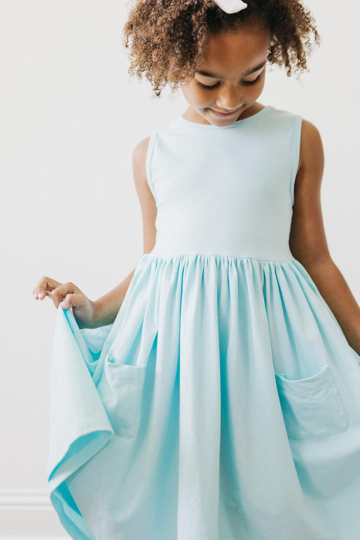 Aqua Tank Pocket Twirl Dress-Mila & Rose ®