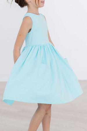 Aqua Tank Pocket Twirl Dress-Mila & Rose ®