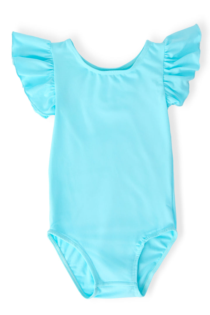 Aqua S/S Flutter Sleeve Leotard-Mila & Rose ®