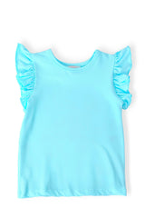 Aqua S/S Ruffle Tee-Mila & Rose ®