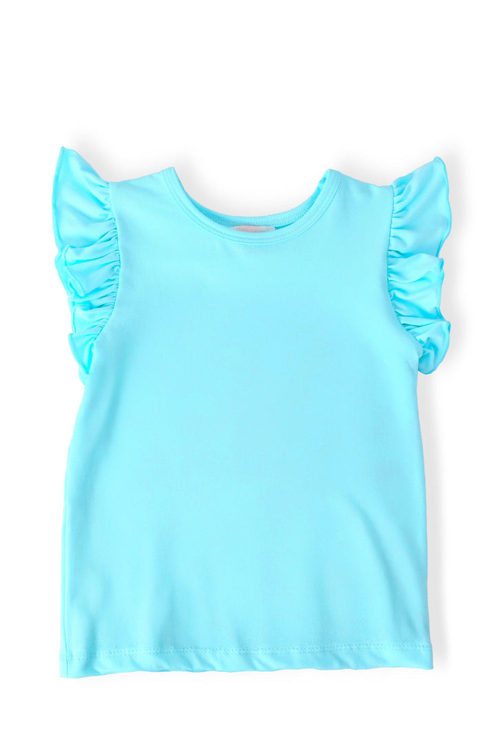 Aqua S/S Ruffle Tee-Mila & Rose ®