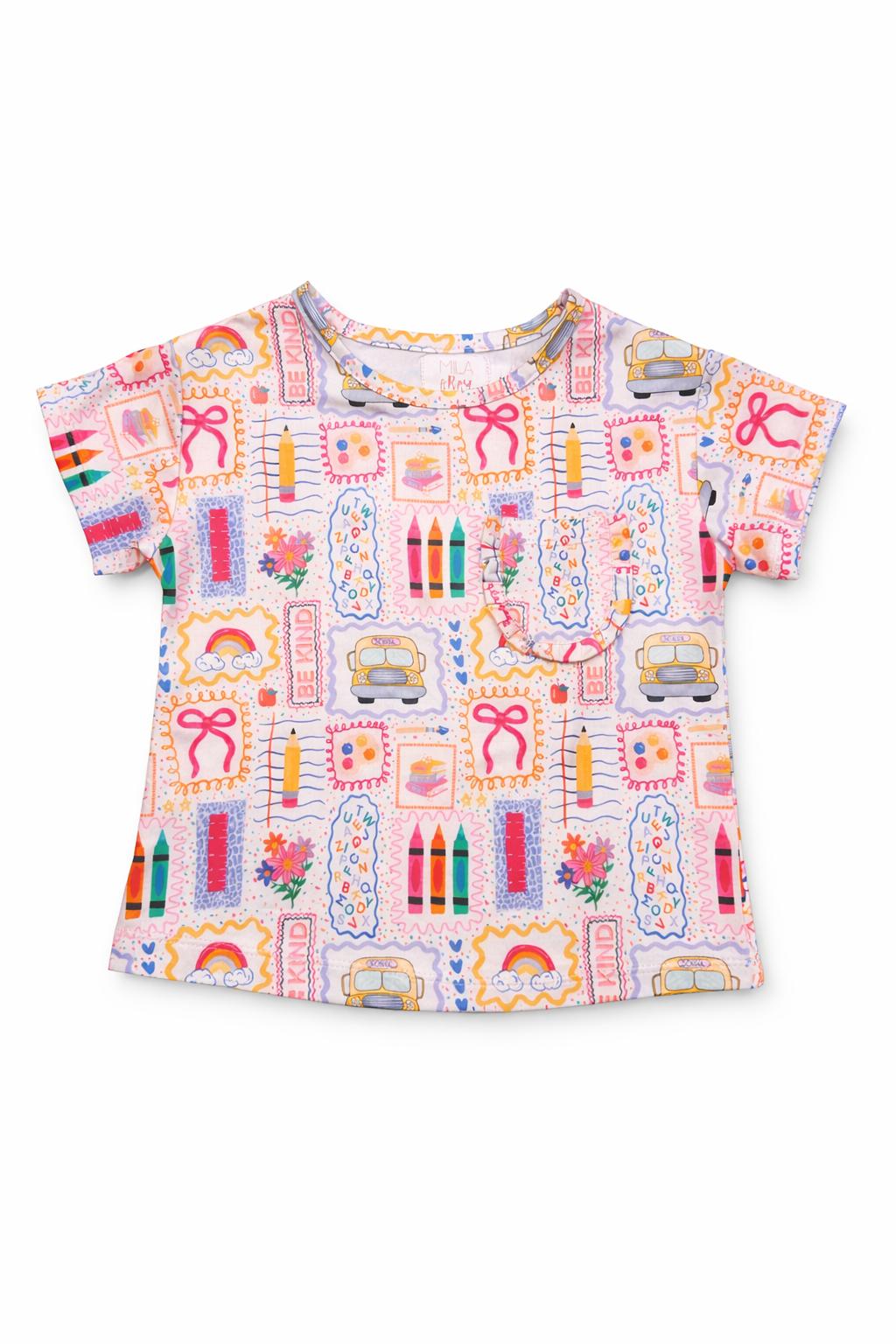 Art Class Ruffle Pocket Tee-Mila & Rose ®