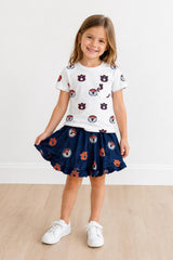 Auburn Blue Aubie Ruffle Twirl Skort-Mila & Rose ®