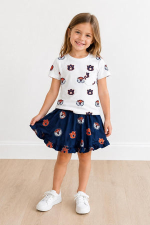 Auburn Blue Aubie Ruffle Twirl Skort-Mila & Rose ®