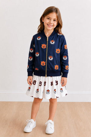Auburn Blue Aubie Satin Jacket-Mila & Rose ®