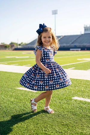 Auburn Plaid Aubie Flutter Twirl Dress-Mila & Rose ®