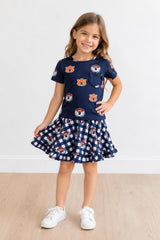 Auburn Plaid Aubie Ruffle Twirl Skort-Mila & Rose ®