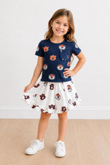 Auburn White Aubie Ruffle Twirl Skort-Mila & Rose ®