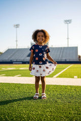 Auburn Blue Aubie Ruffle Pocket Tee-Mila & Rose ®