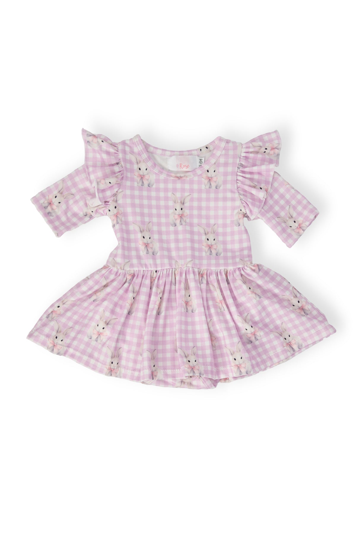 Baby Bunnies 3/4 Sleeve Flutter Twirl Bodysuit-Mila & Rose ®