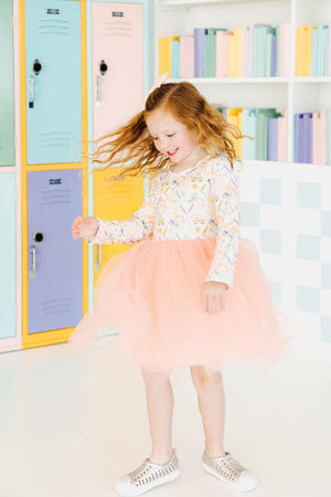 Back to School L/S Tutu Dress-Mila & Rose ®