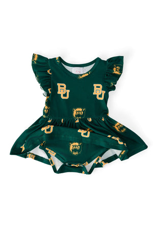 Baylor Green Bear Flutter Twirl Bodysuit-Mila & Rose ®