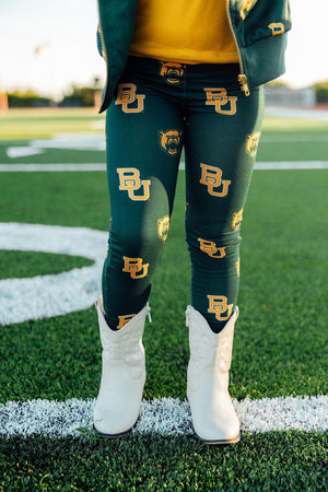 Baylor Green Bear Leggings-Mila & Rose ®
