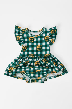 Baylor Plaid Bear Flutter Twirl Bodysuit-Mila & Rose ®