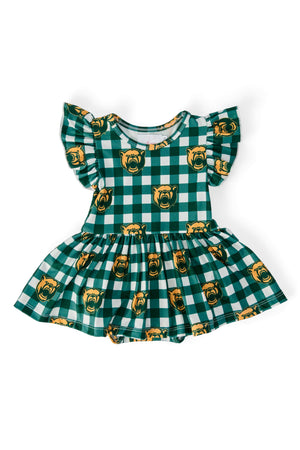 Baylor Plaid Bear Flutter Twirl Bodysuit-Mila & Rose ®