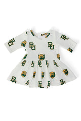 Baylor White Bear 3/4 Sleeve Twirl Bodysuit-Mila & Rose ®