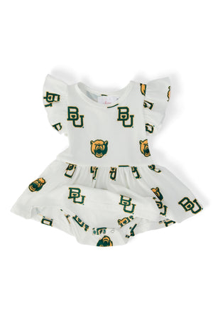 Baylor White Bear Flutter Twirl Bodysuit-Mila & Rose ®