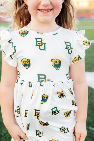 Baylor White Bear Flutter Twirl Dress-Mila & Rose ®