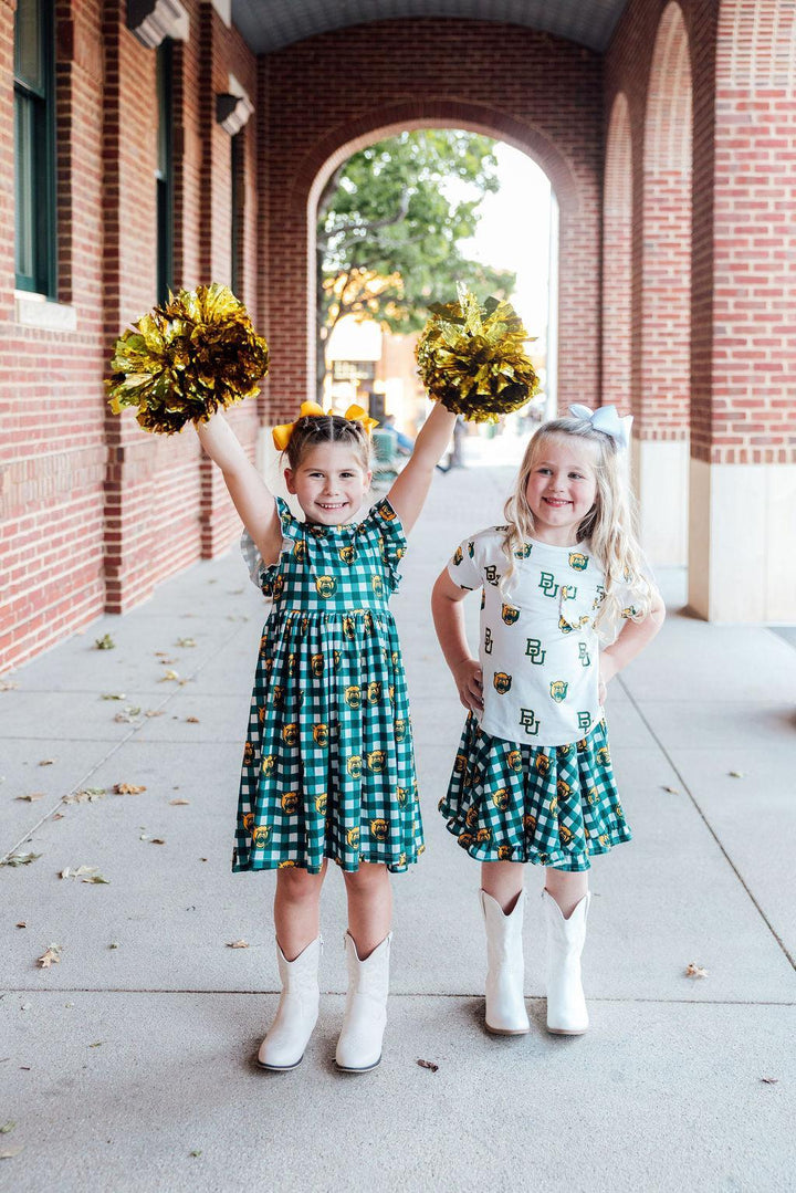 Baylor Plaid Bear Flutter Twirl Dress-Mila & Rose ®