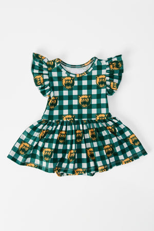 Baylor Plaid Bear Flutter Twirl Bodysuit-Mila & Rose ®