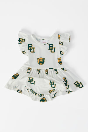 Baylor White Bear Flutter Twirl Bodysuit-Mila & Rose ®