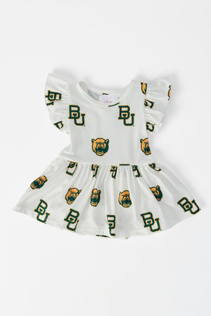 Baylor White Bear Flutter Twirl Bodysuit-Mila & Rose ®