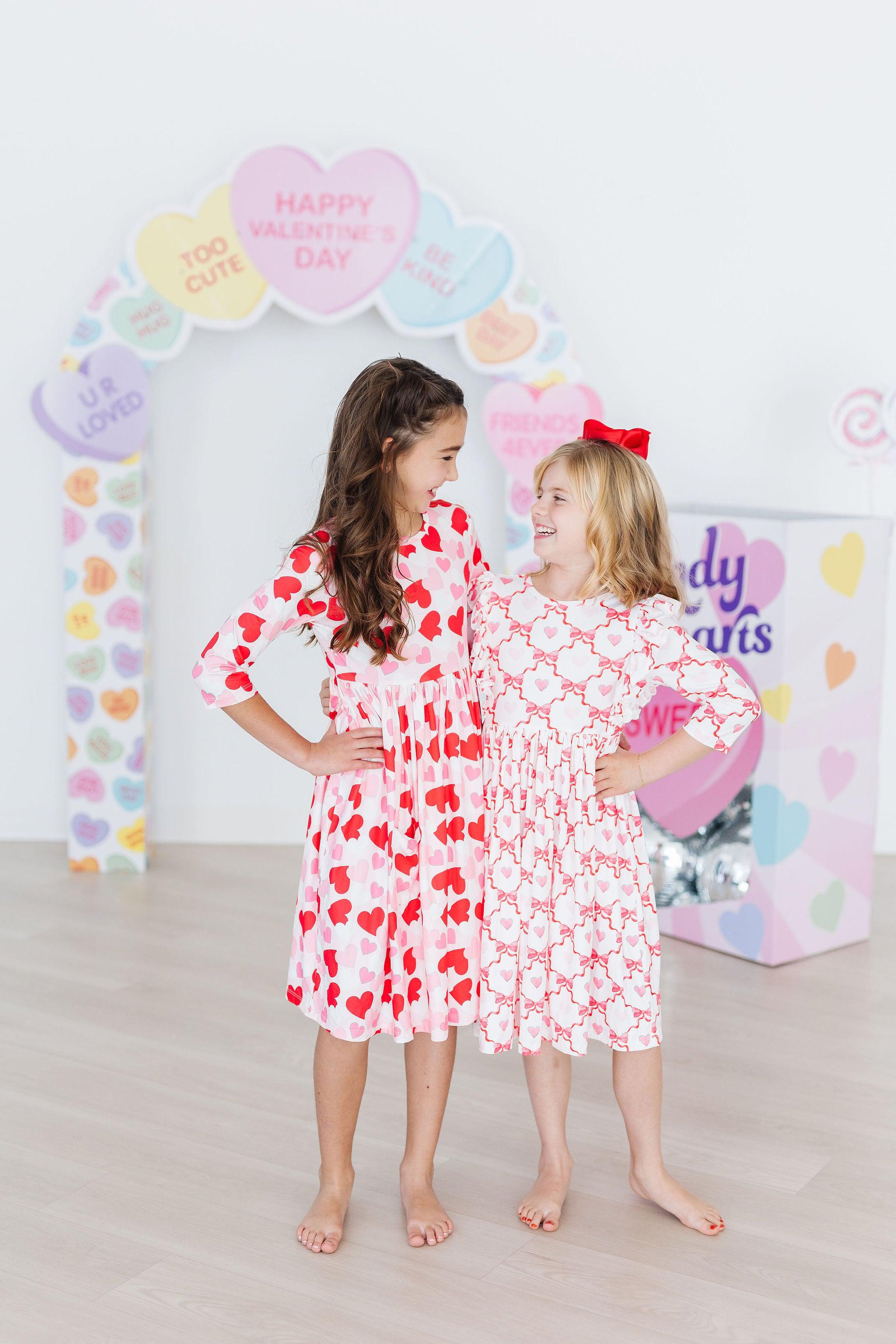 Be Mine 3/4 Sleeve Pocket Twirl Dress-Mila & Rose ®