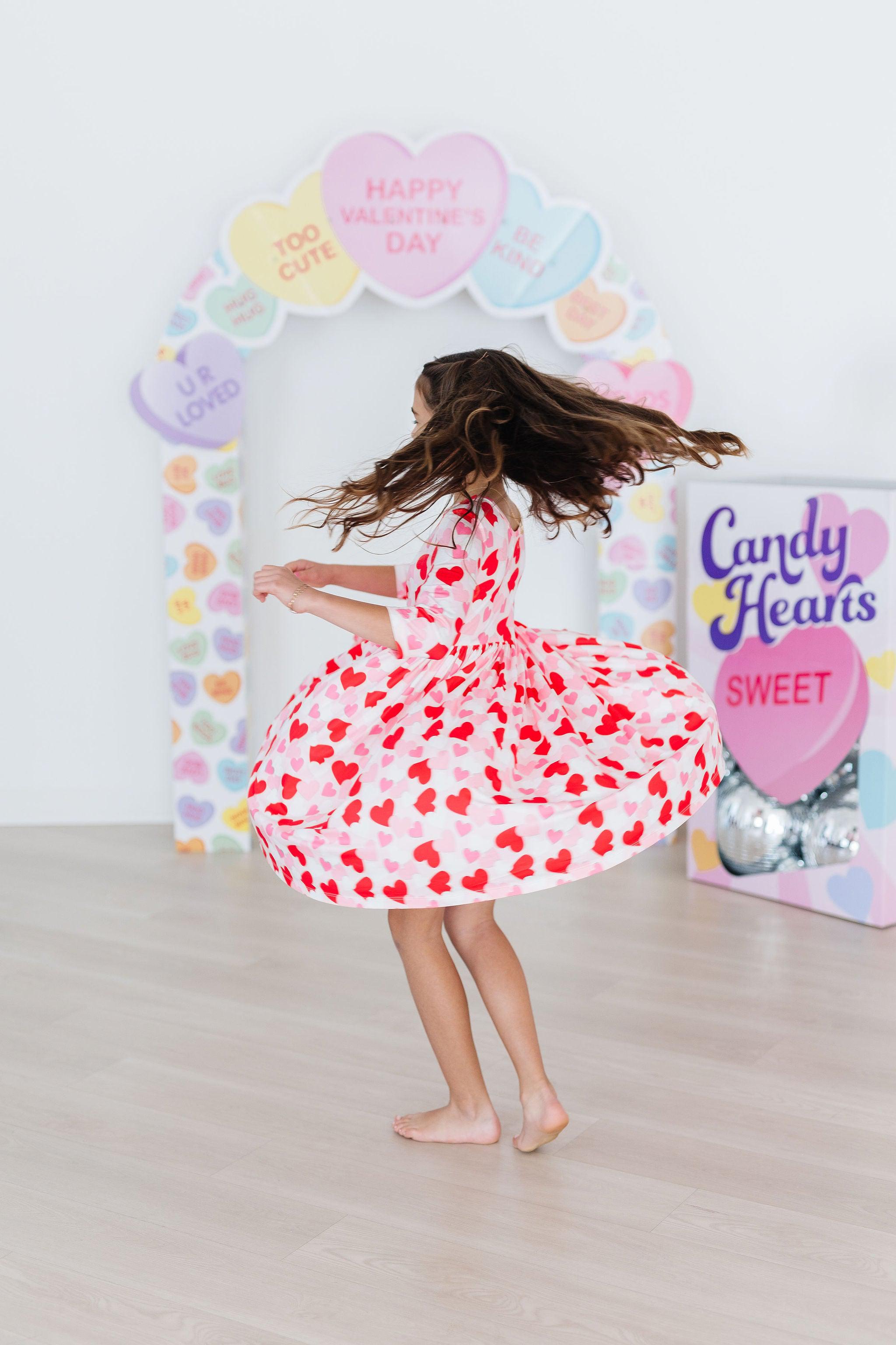 Be Mine 3/4 Sleeve Pocket Twirl Dress-Mila & Rose ®