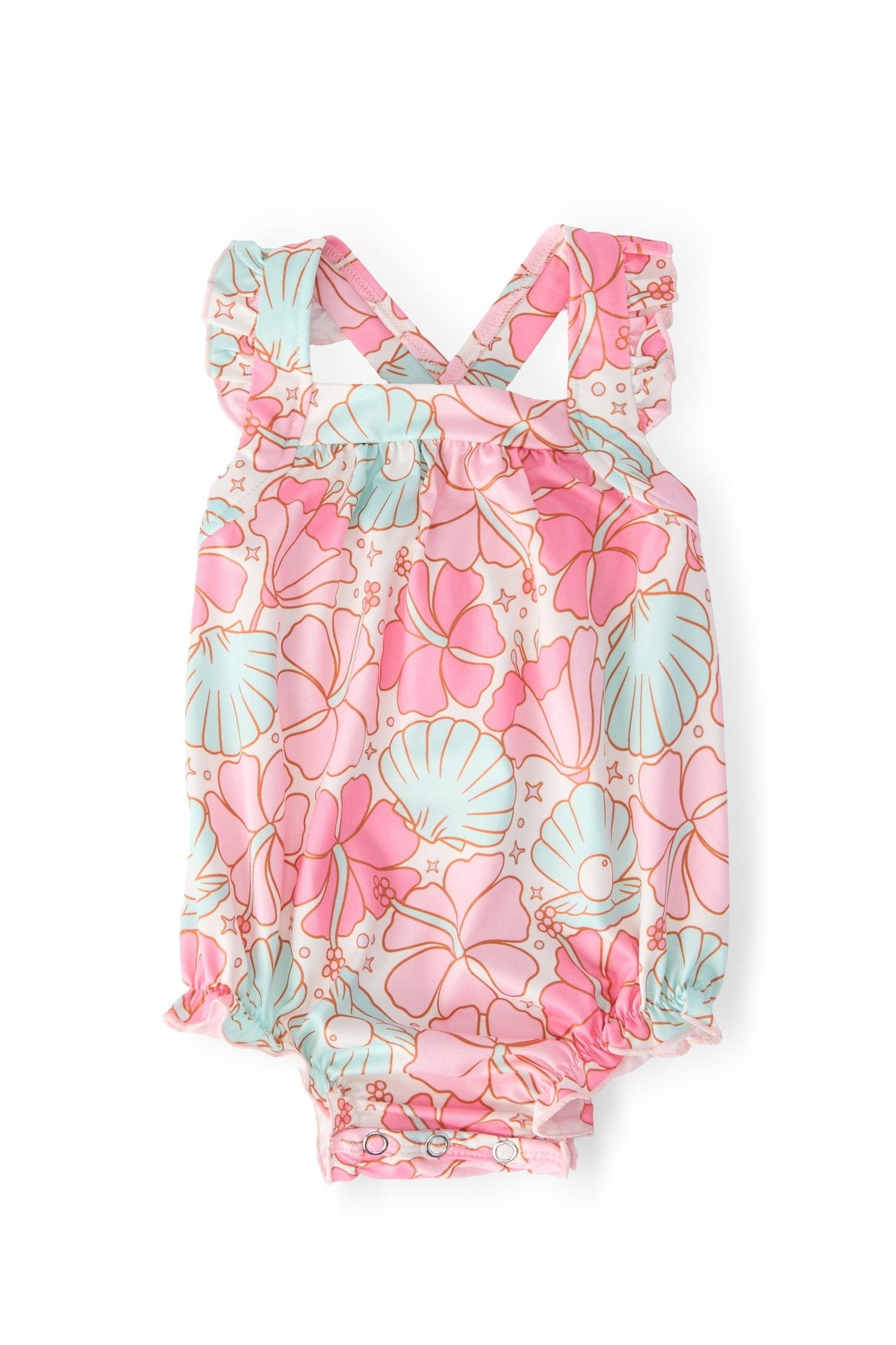 Beach Daze Ruffle Cross Back Romper-Mila & Rose ®