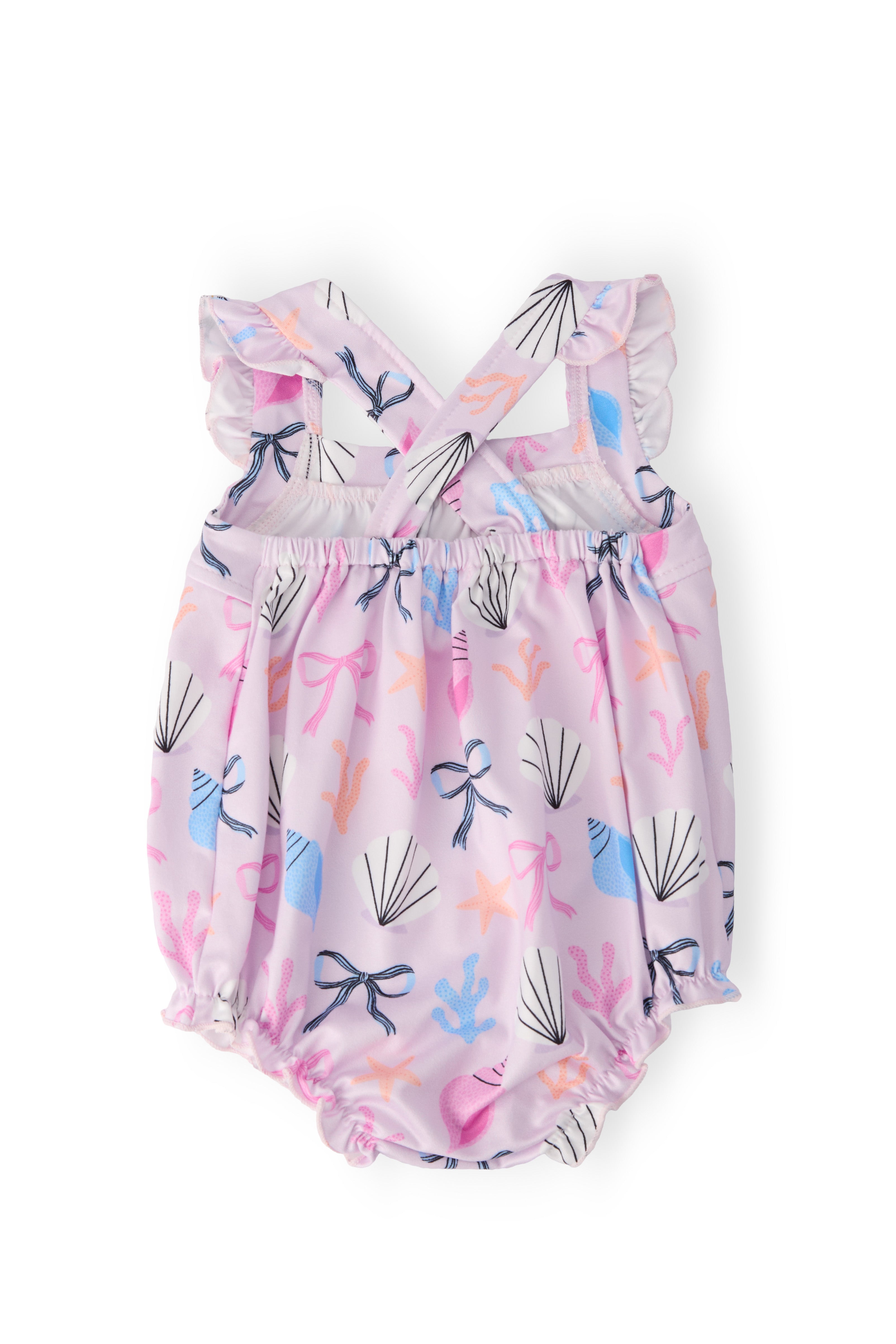 Beachside Bows Ruffle Cross Back Romper-Mila & Rose ®