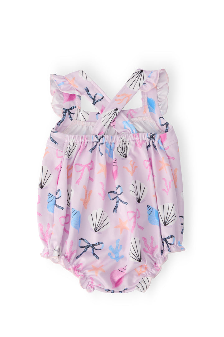 Beachside Bows Ruffle Cross Back Romper-Mila & Rose ®