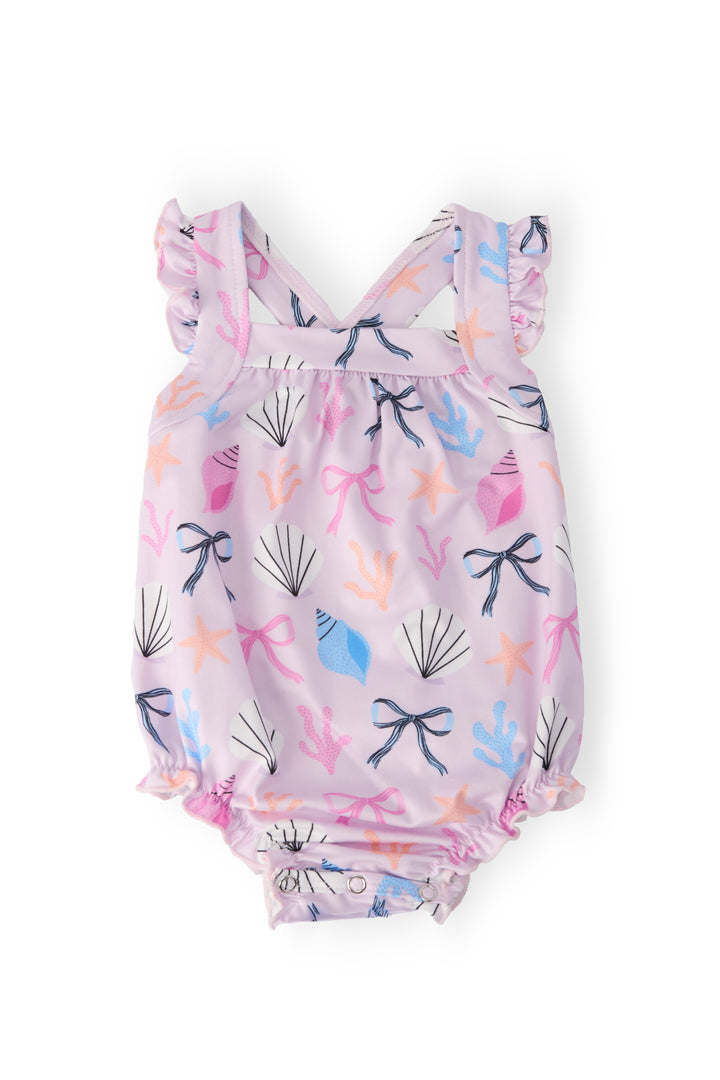 Beachside Bows Ruffle Cross Back Romper-Mila & Rose ®