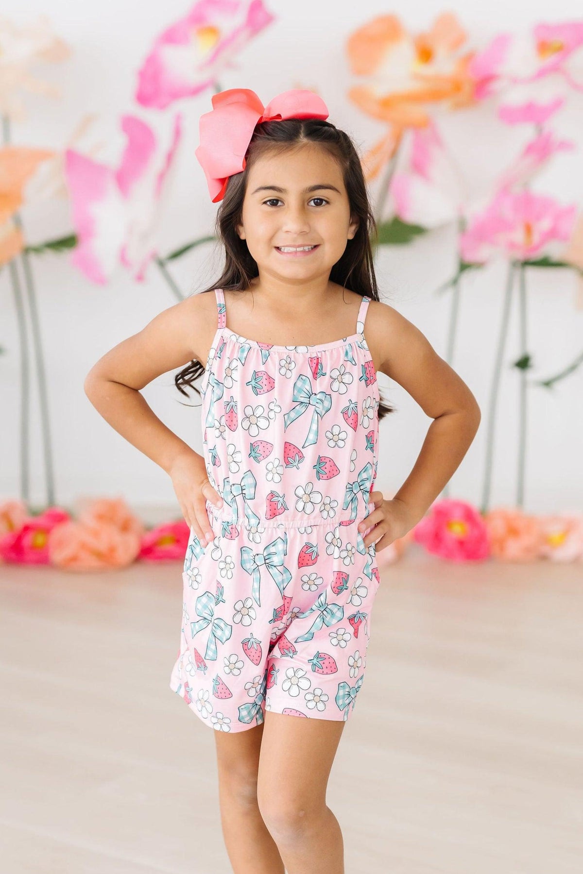 (V) Berry Picnic Strappy Play Romper-Mila & Rose ®