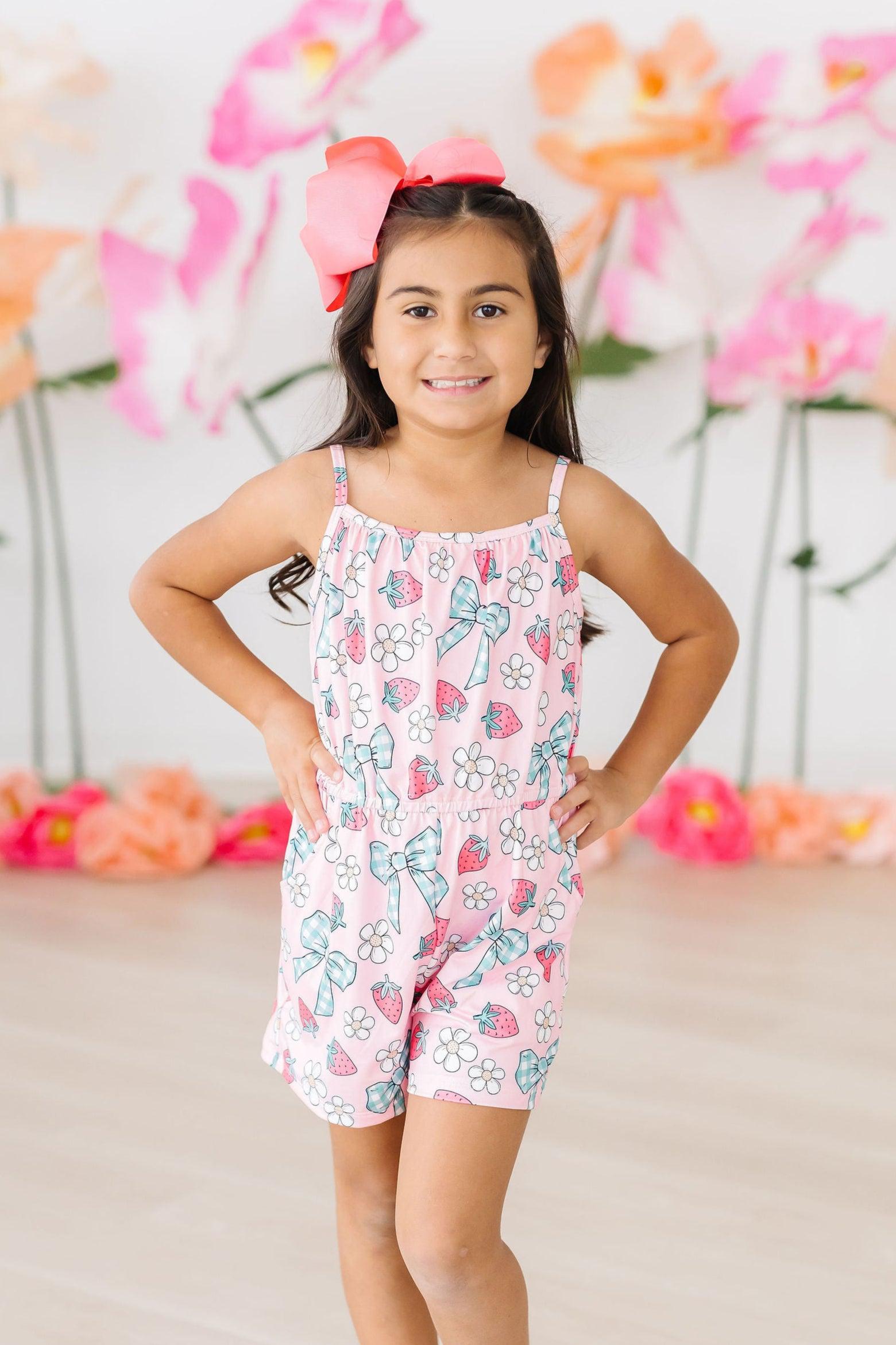 Berry Picnic Strappy Play Romper | Mila & Rose