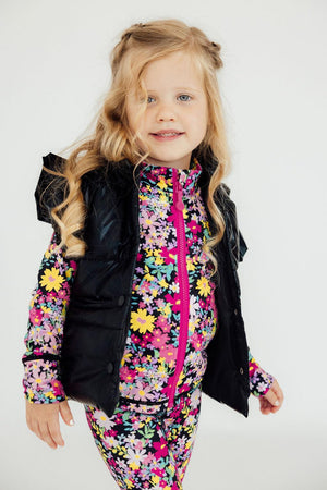 Black Checker Puffer Vest-Mila & Rose ®