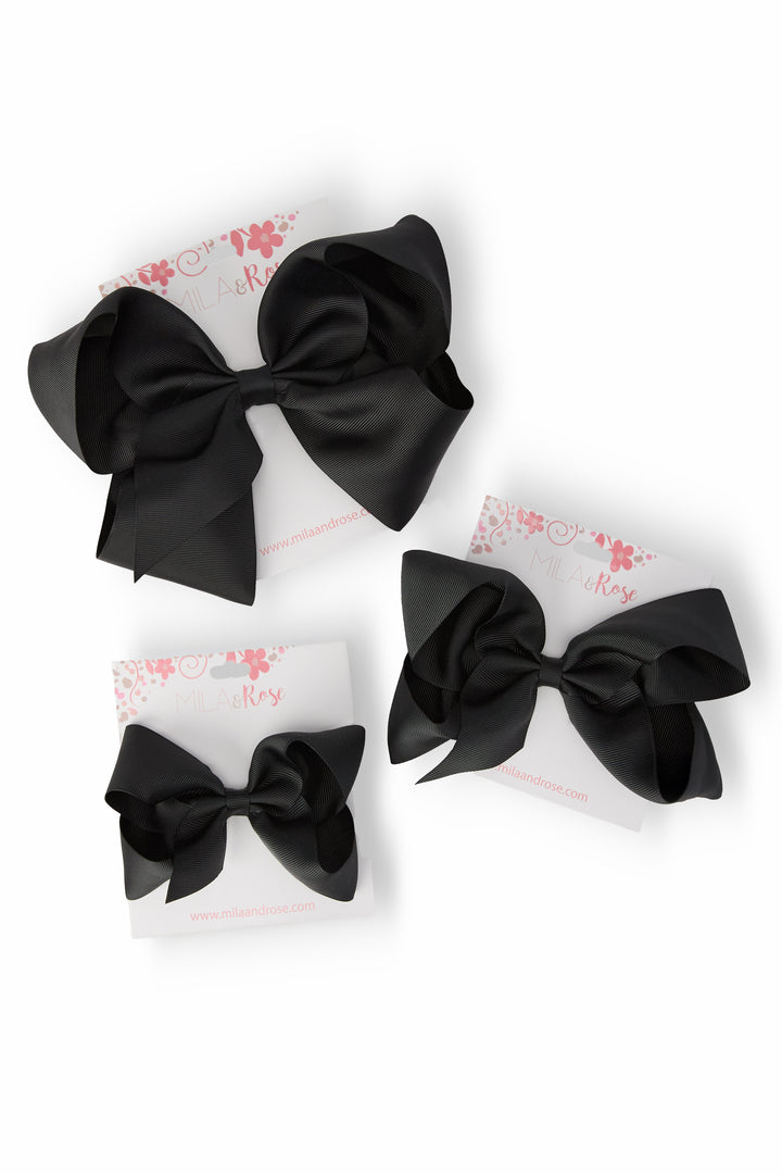 Black Grosgrain Hair Bow-Mila & Rose ®