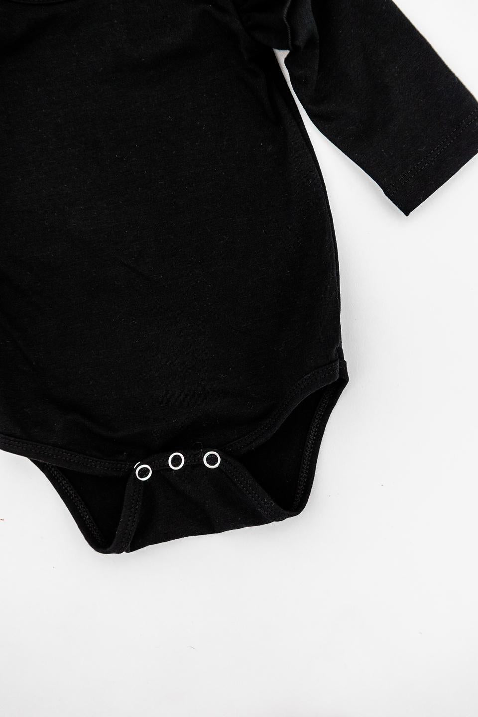 Black L/S Flutter Bodysuit-Mila & Rose ®