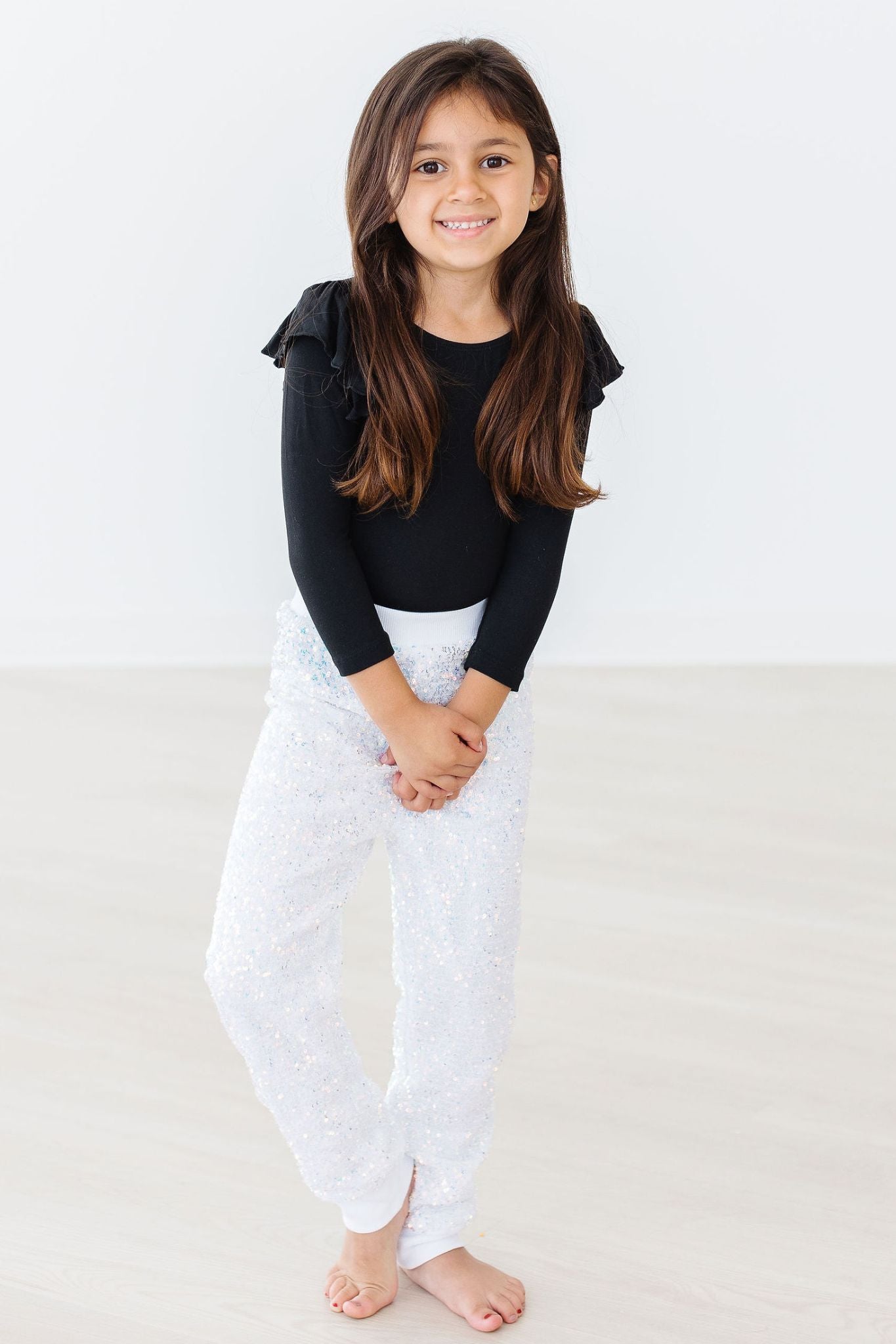 Black L/S Flutter Sleeve Leotard-Mila & Rose ®