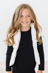 (S) Black L/S Ruffle Tee-Mila & Rose ®